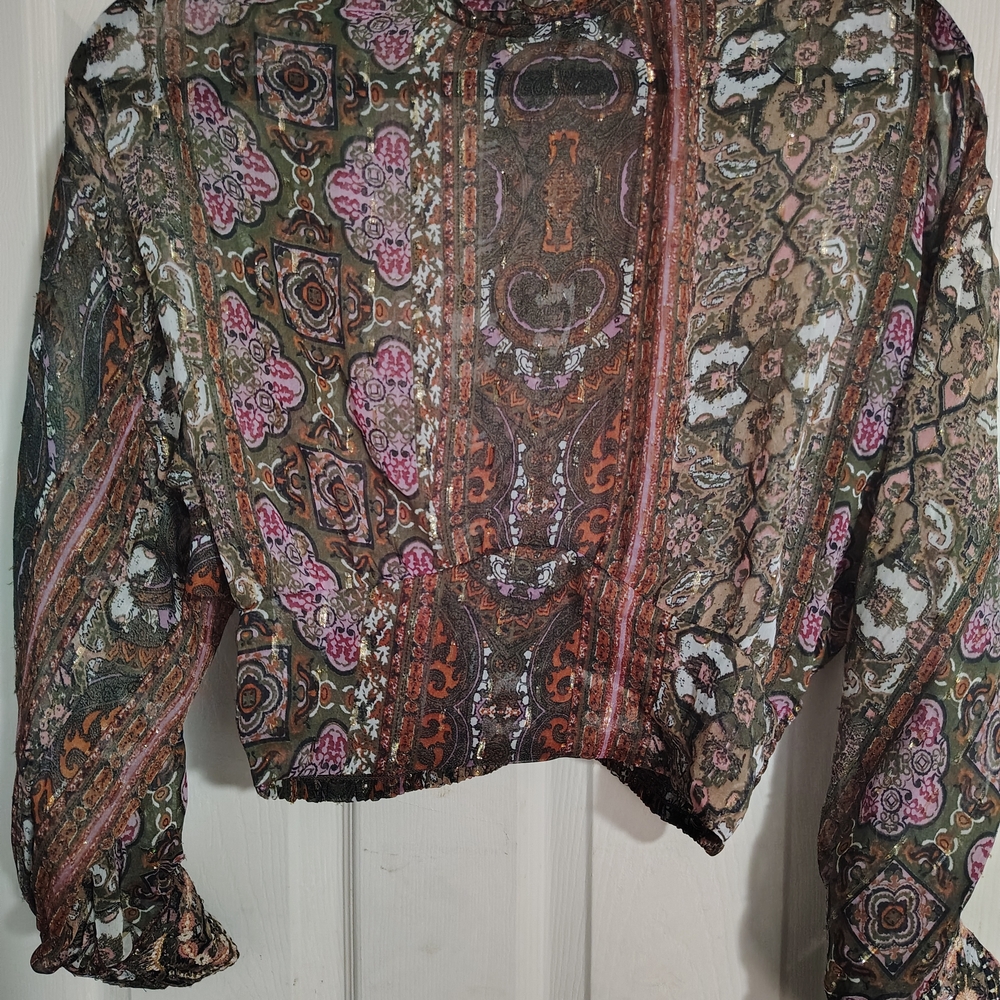 Vintage Paisley Long Sleeve Blouse